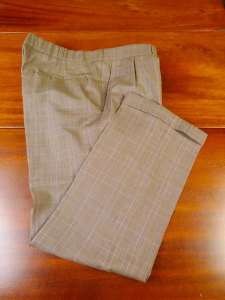 24/0438 vintage 2005 west london bespoke brown prince of wales check trouser 36