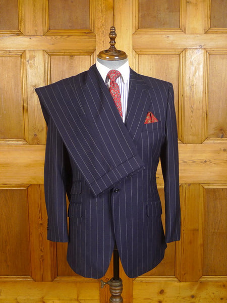 24/0459 huntsman savile row canvassed navy blue multi pin-stripe 2-piece worsted suit 41 regular