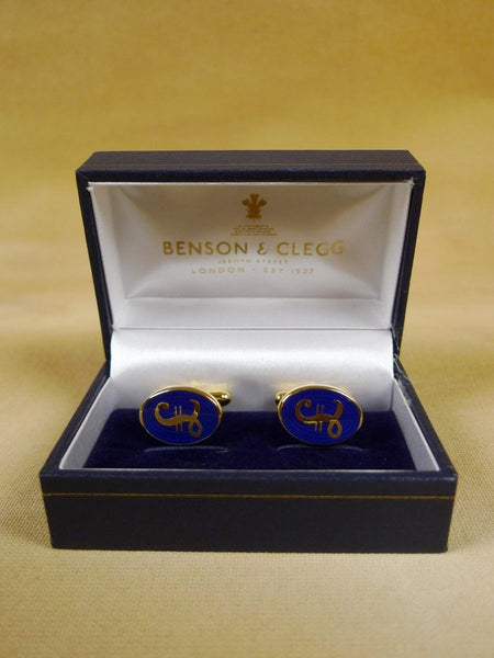 18/1148 brand new benson and clegg 'pound' classic enamel t-bar cufflinks rrp £70 (741t)