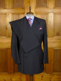 26/1061 immaculate 1994 huntsman savile row bespoke charcoal grey wool & mohair d/b suit 42-43 extra long