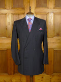 26/1061 immaculate 1994 huntsman savile row bespoke charcoal grey wool & mohair d/b suit 42-43 extra long