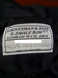 26/1061 immaculate 1994 huntsman savile row bespoke charcoal grey wool & mohair d/b suit 42-43 extra long
