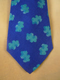 24/0262 turnbull & asser Jermyn Street blue green jigsaw pattern 100% silk tie