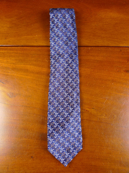 24/0349 New & unworn Hilditch & keys blue gold silver paisley pattern 100% silk tie