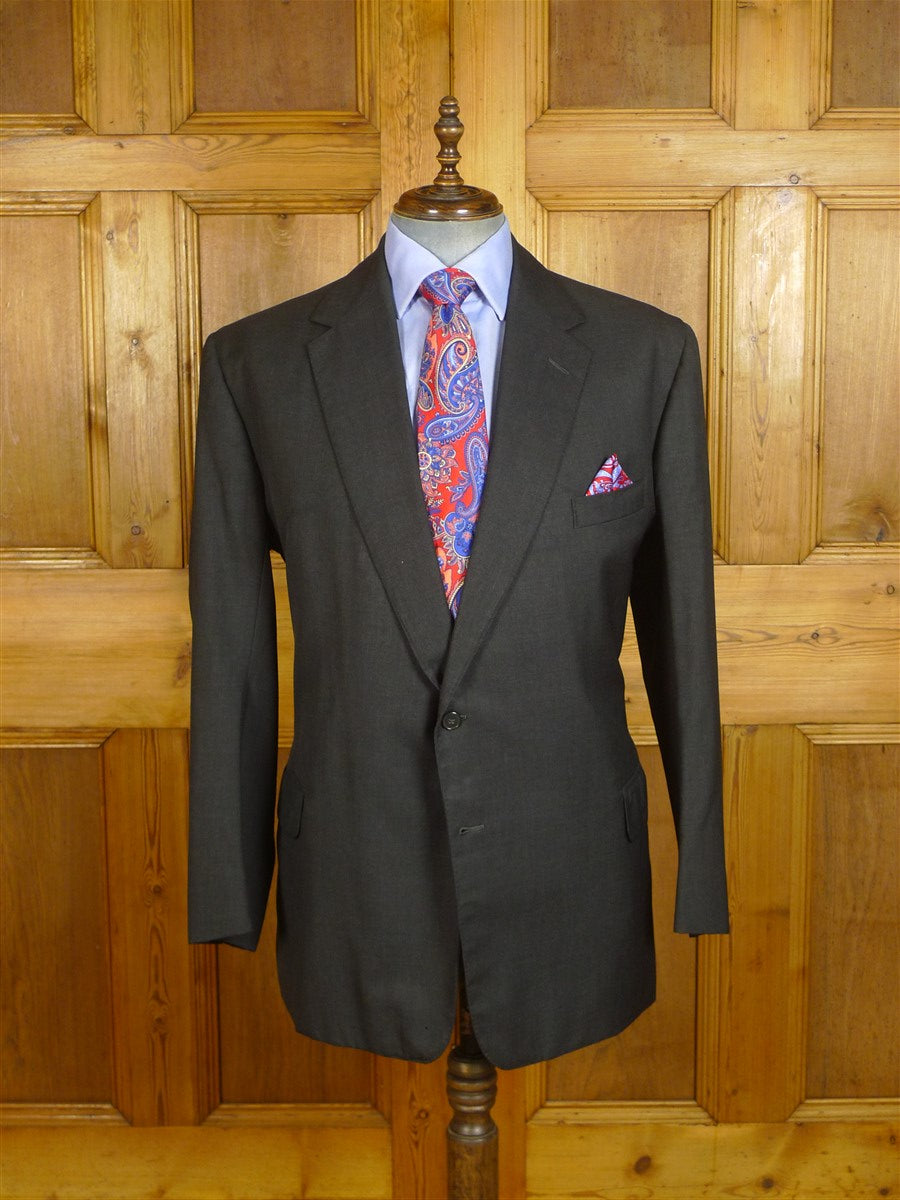 24/0502 anderson &sheppard 2010 savile row bespoke grey worsted suit (some damage) 46 regular