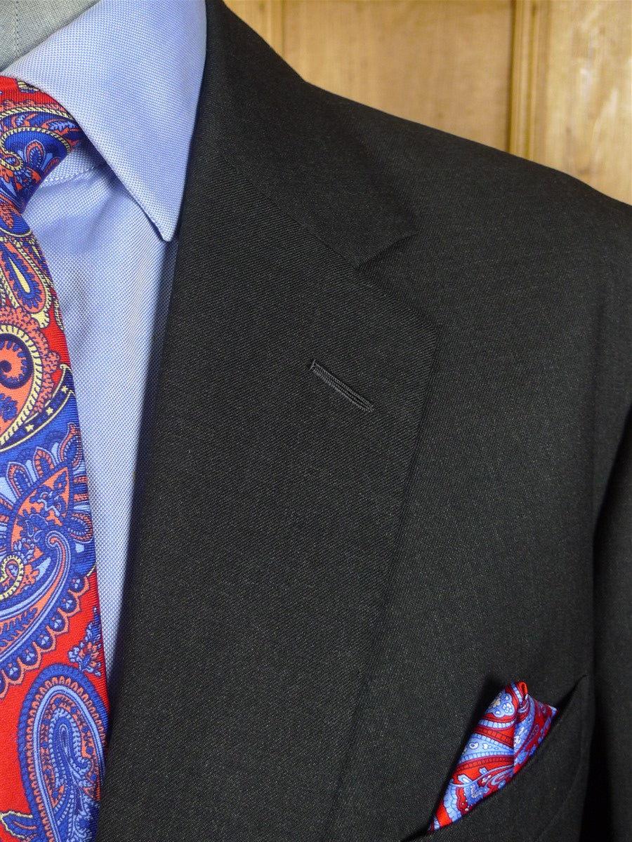 24/0502 anderson &sheppard 2010 savile row bespoke grey worsted suit (some damage) 46 regular