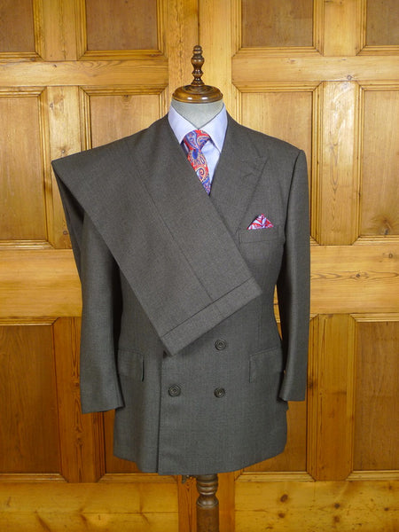 24/0499 immaculate vintage 1999 city of london bespoke grey birds-eye weave d/b worsted suit 41 short to regular