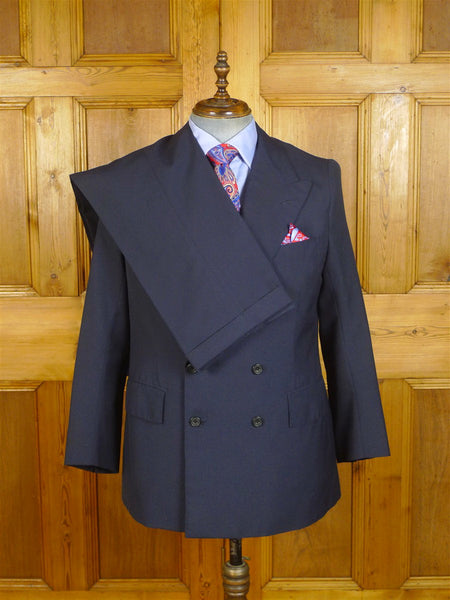 24/0505 vintage 1993 major sw6 bespoke navy blue d/b worsted suit 42 short