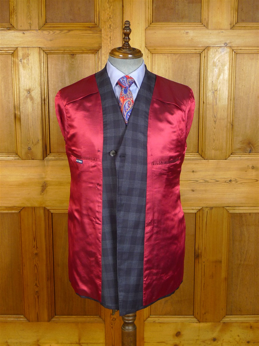 24/0528 nick tentis soho savile row blue / red glen check d/b worsted suit 40 regular