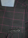 24/0548 richard james savile row grey / pink wp check worsted suit 42 regular