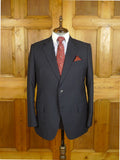 24/0595 immaculate apsley mayfair bespoke 2009 super 120s wool navy blue pin-stripe suit 42 short