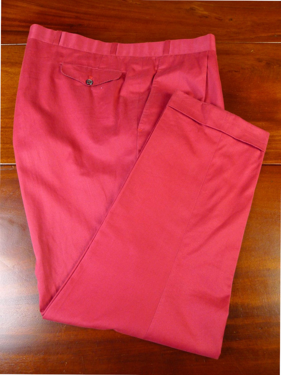 290724/010 immaculate kent haste lachter savile row bespoke red soft cotton trouser 50