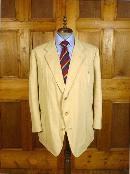 250724/032 kent haste 2018 savile row bespoke beige drill cotton safari jacket 52 regular