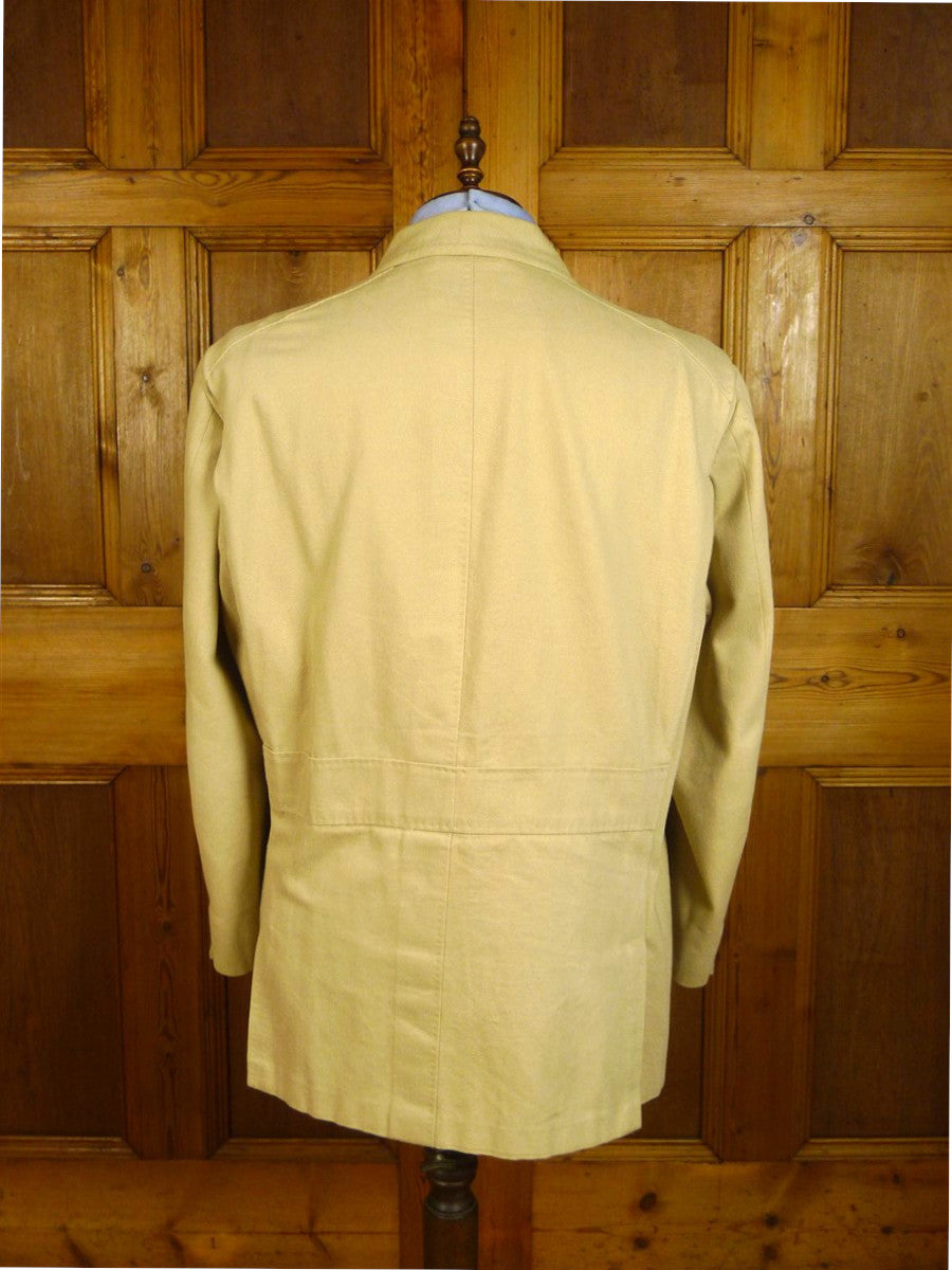 250724/032 kent haste 2018 savile row bespoke beige drill cotton safari jacket 52 regular