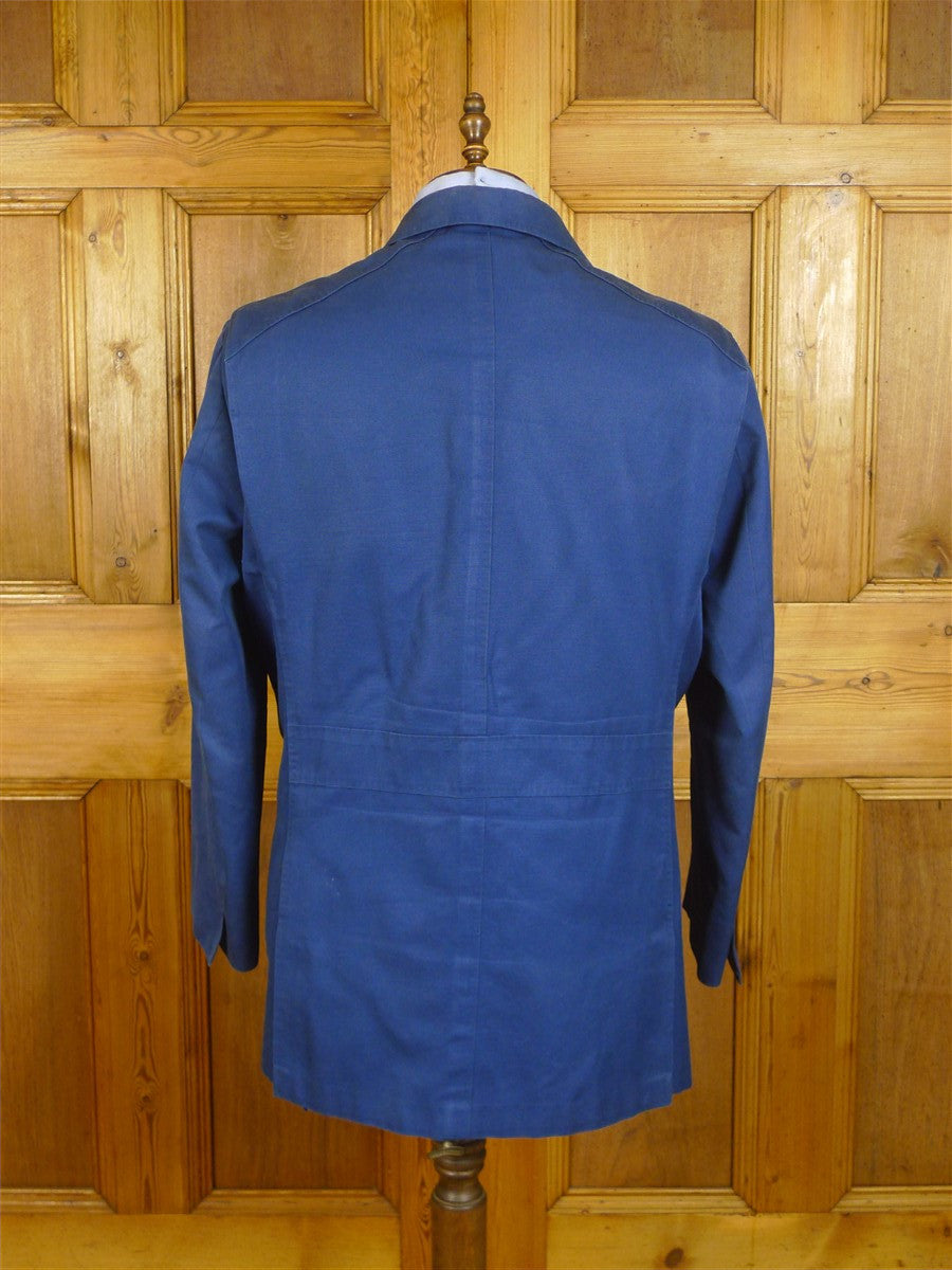 250724/030 near immaculate kent haste lachter 2015 savile row bespoke blue drill cotton safari sports jacket 49 regular