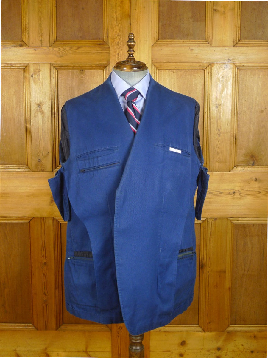 250724/030 near immaculate kent haste lachter 2015 savile row bespoke blue drill cotton safari sports jacket 49 regular