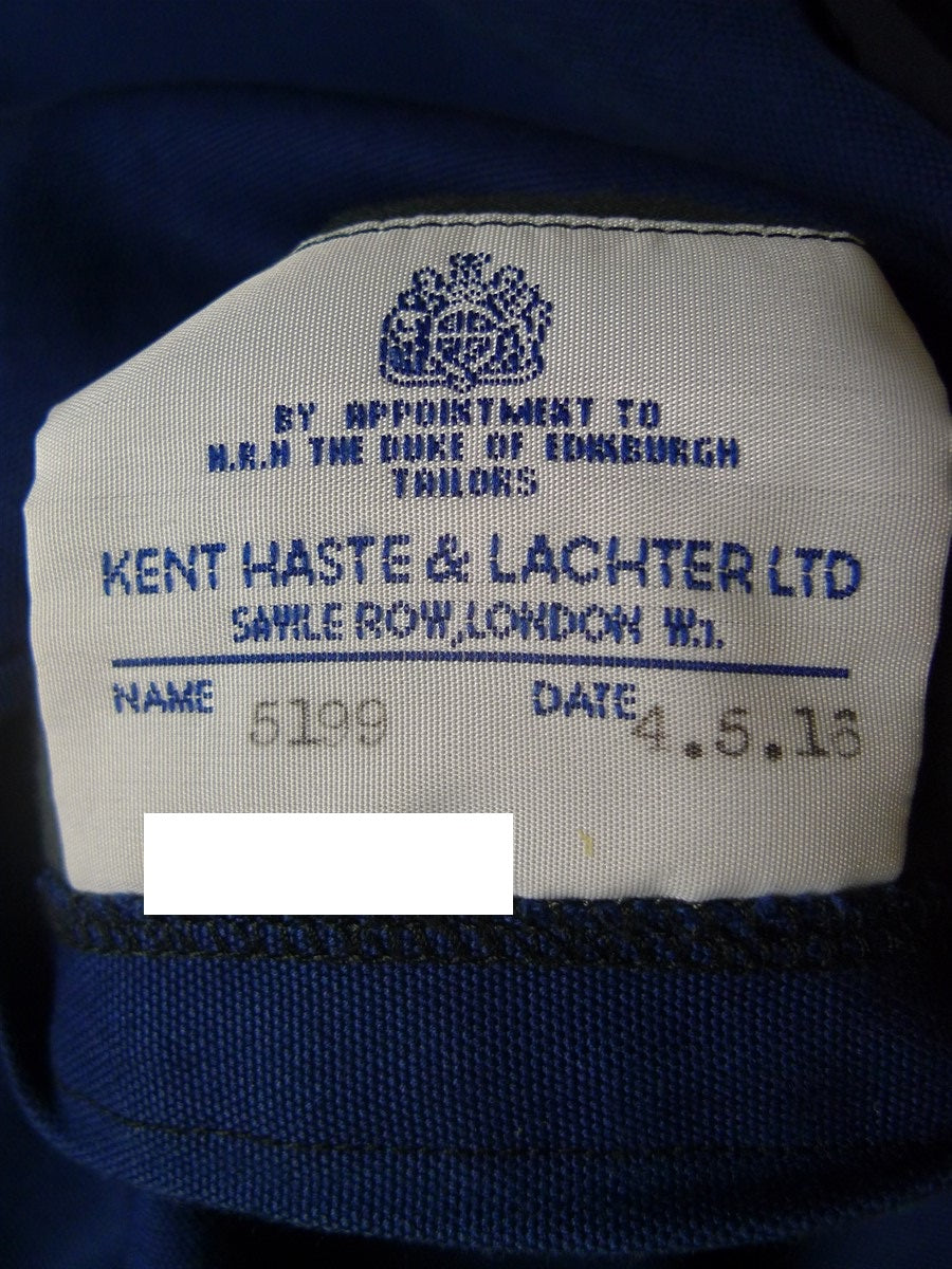 250724/030 near immaculate kent haste lachter 2015 savile row bespoke blue drill cotton safari sports jacket 49 regular