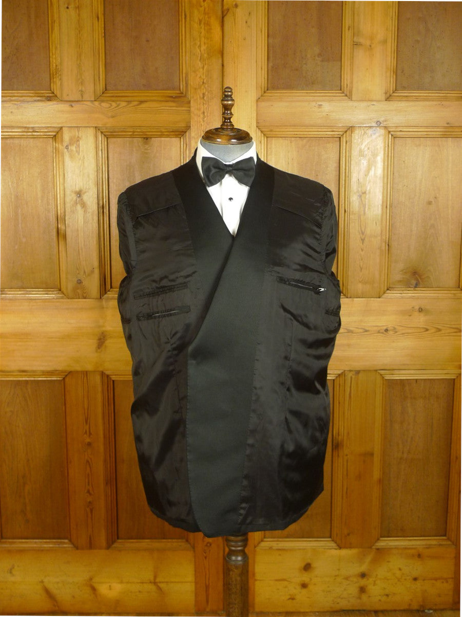 250724/031 immaculate kent haste lachter 2016 savile row bespoke black mohair dinner jacket w/ silk facings 50 regular to long