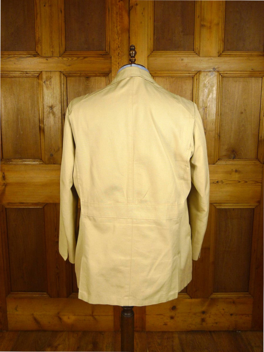 250724/029 immaculate kent haste lachter 2016 savile row bespoke beige cotton drill safari summer sports jacket blazer 48 regular