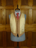 140824/06 genuine 1940s 1950s vintage british doeskin wool country waistcoat 40