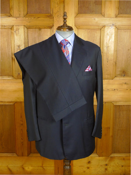 24/0806 anderson & sheppard 2005 savile row bespoke navy blue fine worsted suit 44 regular to long