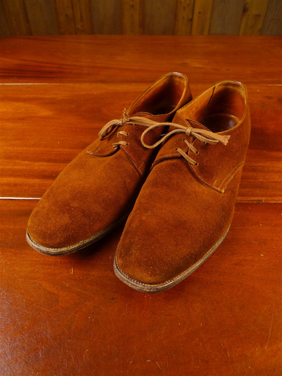 24/0809 vintage church's tan brown suede derby shoe UK11 narrow fitting