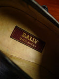 24/1025 vintage bally italy black horse-bit leather loafer shoe uk 10.5