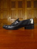 24/1025 vintage bally italy black horse-bit leather loafer shoe uk 10.5