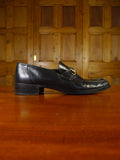 24/1025 vintage bally italy black horse-bit leather loafer shoe uk 10.5