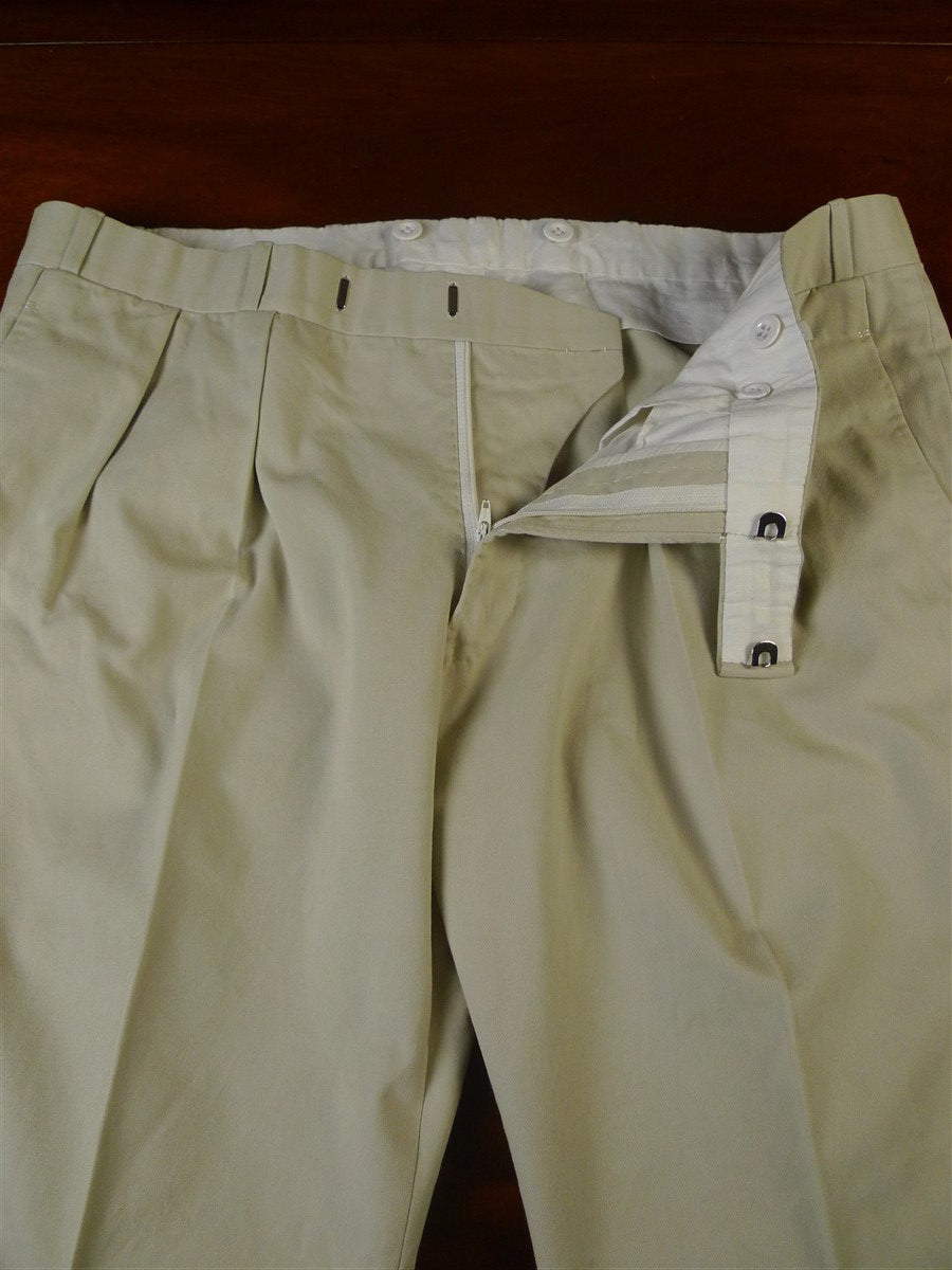 24/0850 immaculate kent haste lachter savile row bespoke cream stone cotton chino trouser 39