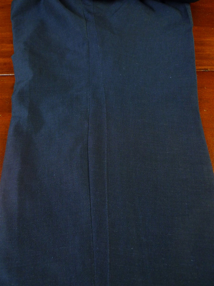 24/0857 norton & sons 2009 savile row bespoke teal blue linen trouser 38-42