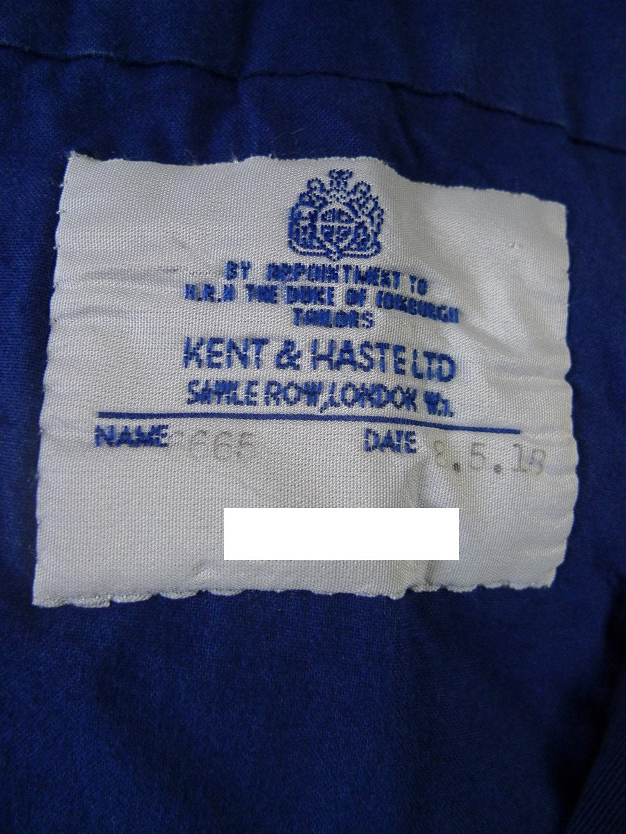 24/0845 immaculate kent haste lachter savile row bespoke blue cotton chino trouser 50