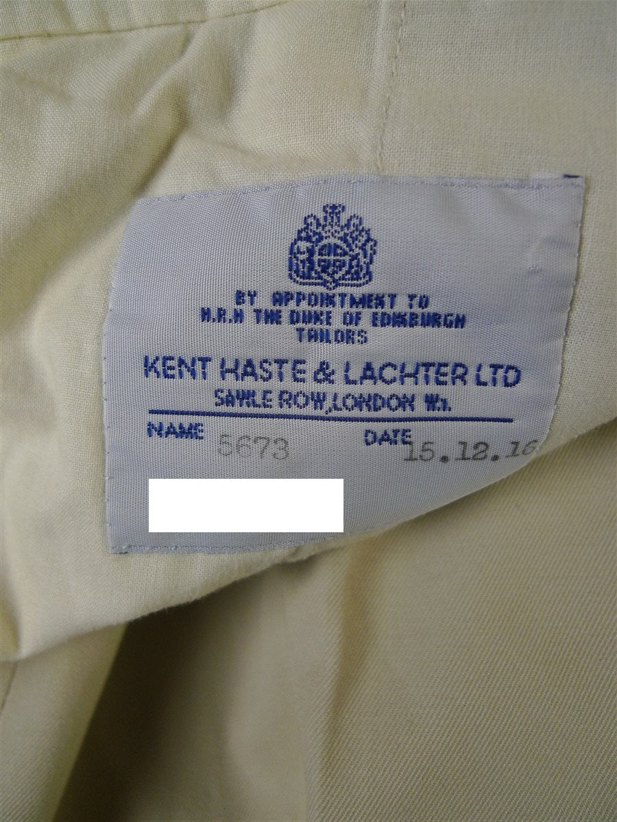 24/0848 kent haste lachter savile row bespoke cream beige cotton chino trouser 40