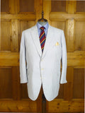 24/0834 kent haste lachter savile row bespoke blue cotton seersucker stripe sports jacket blazer 51 regular