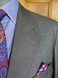 24/0837 anderson & sheppard 2003 savile row bespoke lighter-weight grey pick weave worsted suit 46-47 regular to long