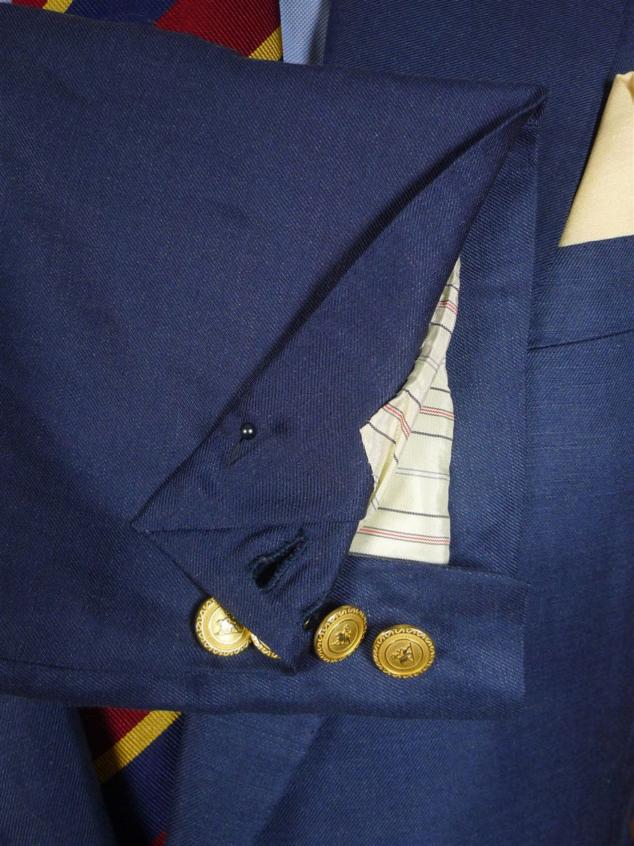 24/0858 immaculate norton & sons 2012 savile row bespoke blue linen & silk sports jacket blazer 46 regular