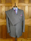 24/0866 immaculate kent haste lachter 2015 savile row bespoke grey / blue prince of wales check worsted suit 46 regular