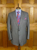 24/0866 immaculate kent haste lachter 2015 savile row bespoke grey / blue prince of wales check worsted suit 46 regular