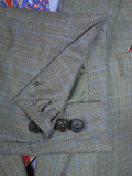 24/0866 immaculate kent haste lachter 2015 savile row bespoke grey / blue prince of wales check worsted suit 46 regular