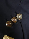 24/0891 vintage 1995 kilgour french stanbury navy blue mohair blazer w/ regimental buttons 45 regular