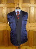 24/0891 vintage 1995 kilgour french stanbury navy blue mohair blazer w/ regimental buttons 45 regular