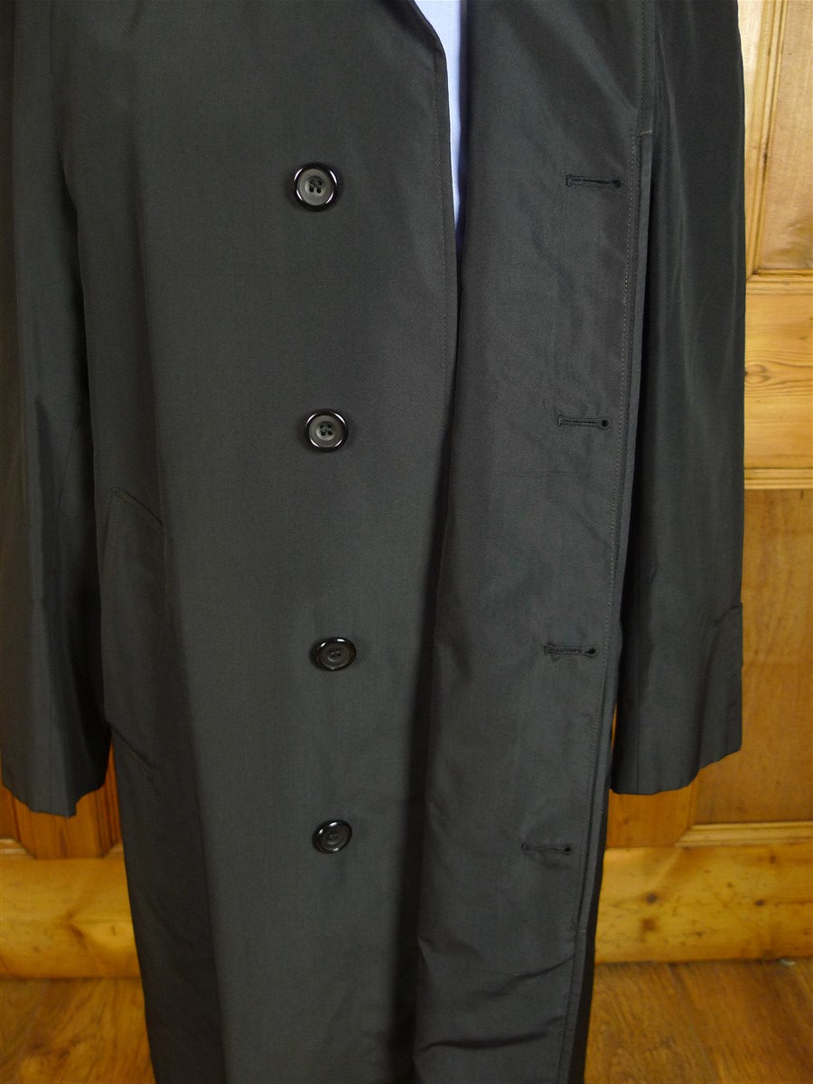 24/0893 vintage aquascutum 100% silk black raglan sleeve raincoat mac 41-42