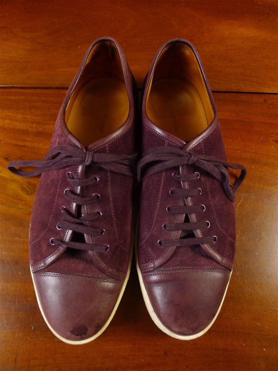 24/0915 john lobb london burgundy suede / leather toecap trainer uk 11 (rrp £790)