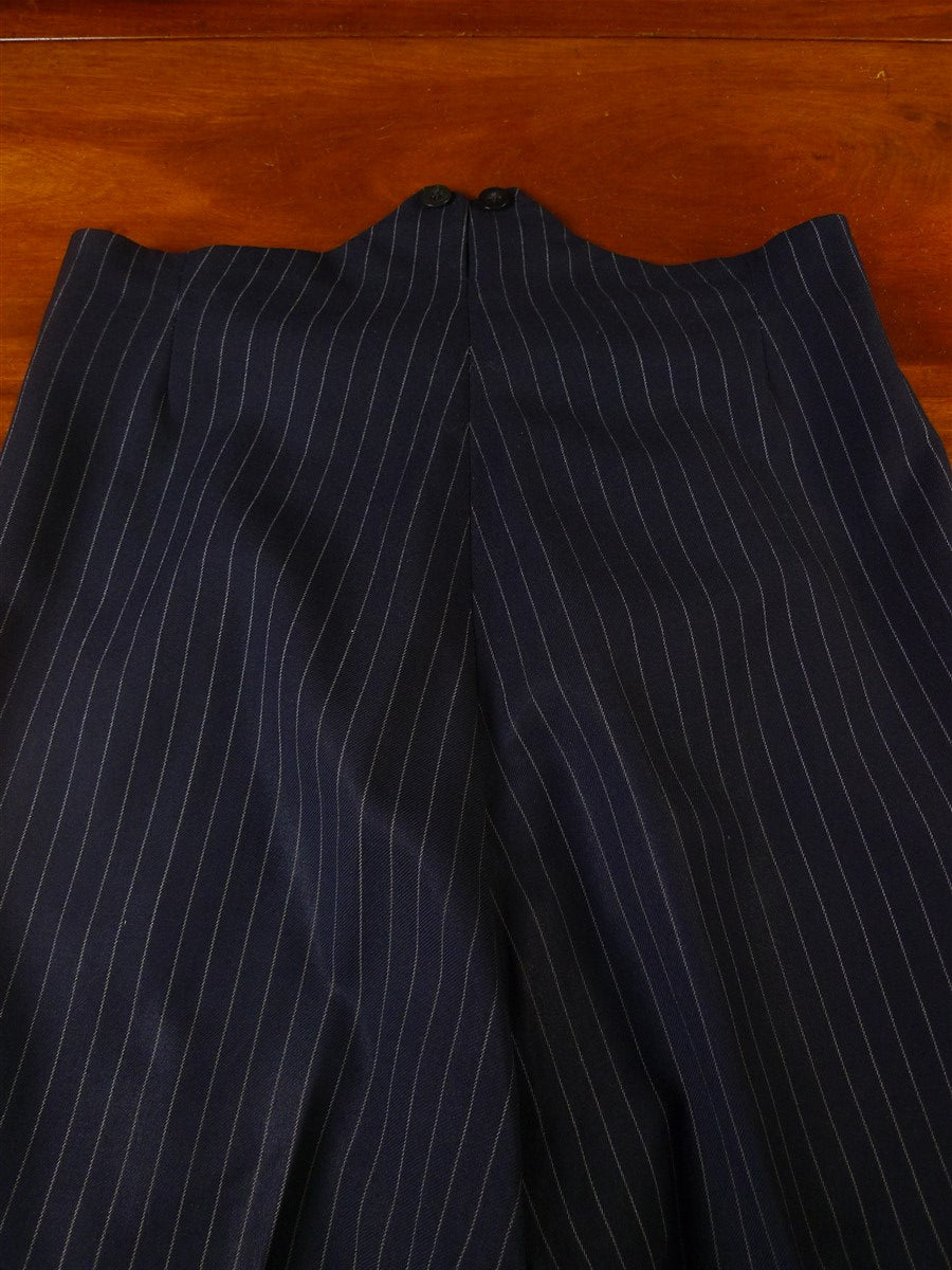 24/0912 immaculate 1964 huntsman savile row bespoke navy blue rope-stripe waistcoat & trouser 40 short to regular