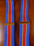 24/0917 immaculate blue red gold woven elastic braces w/ black leather ends multifit