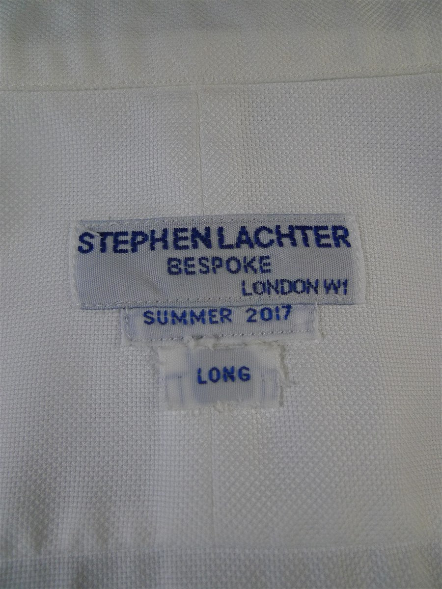 24/0945 stephen lachter savile row bespoke white cotton s/cuff shirt 18.5