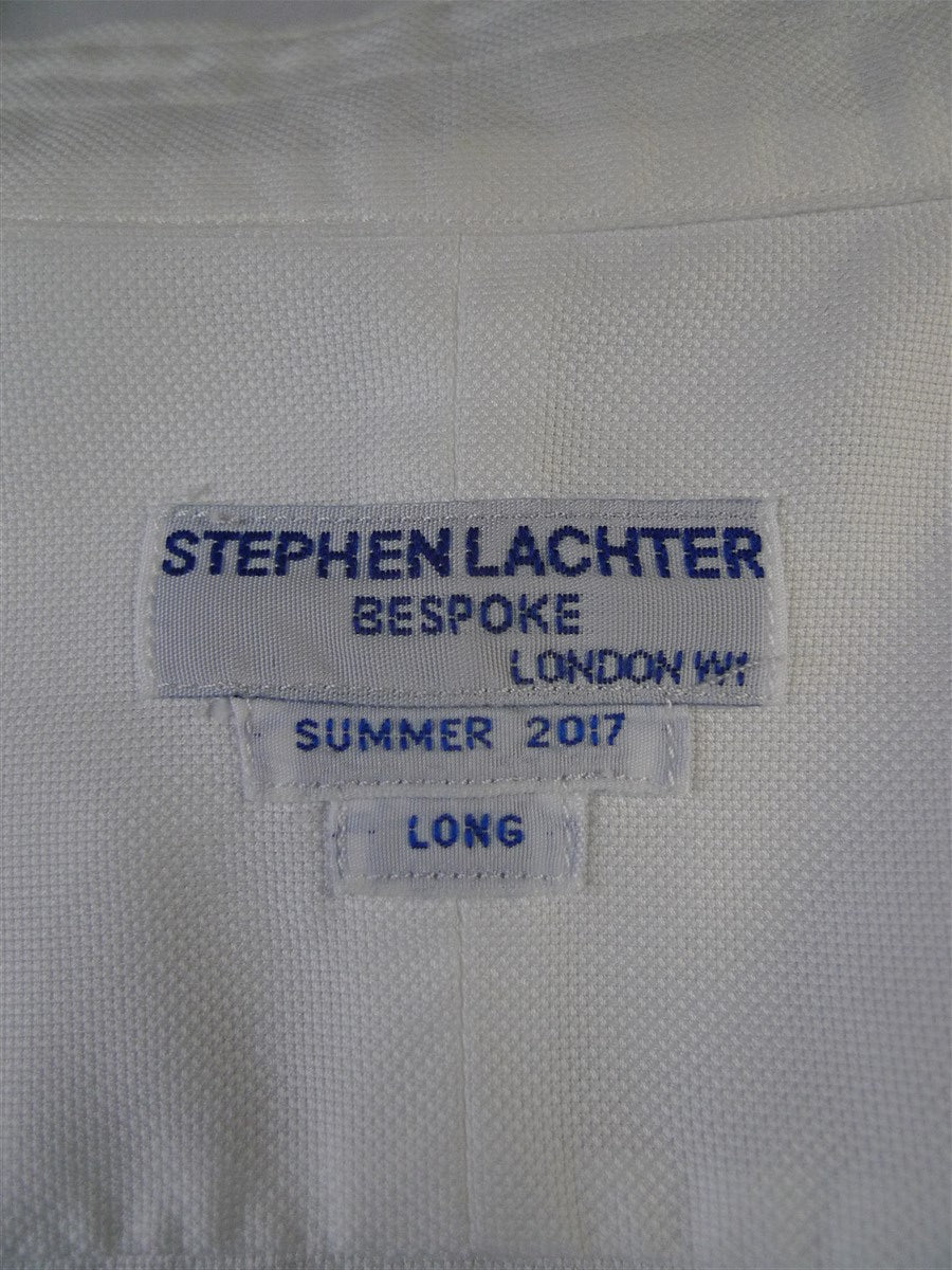 24/0941 immaculate stephen lachter savile row bespoke white cotton s/cuff shirt 18.5