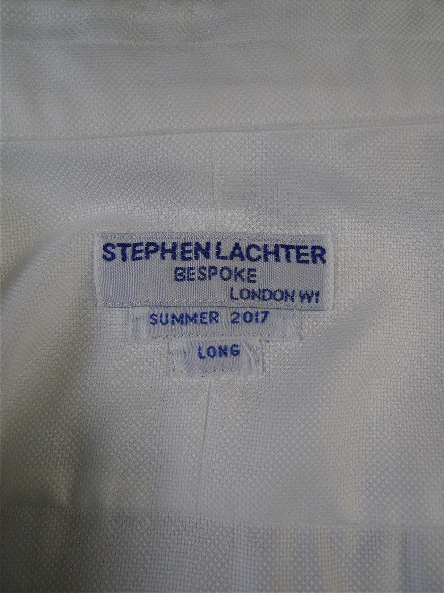 24/0947 immaculate stephen lachter savile row bespoke white cotton s/cuff shirt 18.5