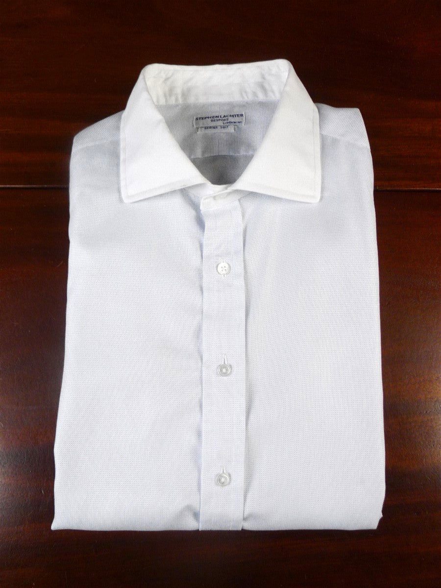 24/0953 stephen lachter savile row bespoke light blue cotton d/cuff shirt 18