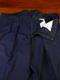 24/0925 anderson & sheppard savile row bespoke navy blue mohair trouser 44